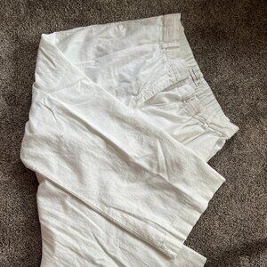 Abercrombie & Fitch White Linen Pants